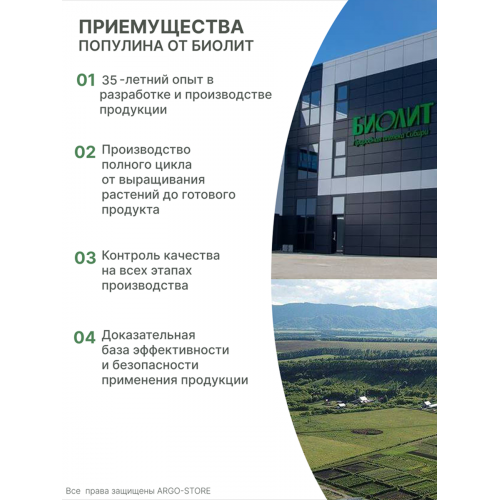 БАД Популин с дигидрокверцетином, Биолит (Арго), 200 мл
